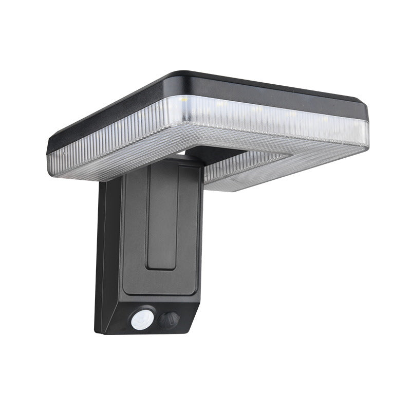 Zeitgenössische industrielle quadratische ABS Solar wasserdichte LED Außenwandlampen für den Garten | Karnz