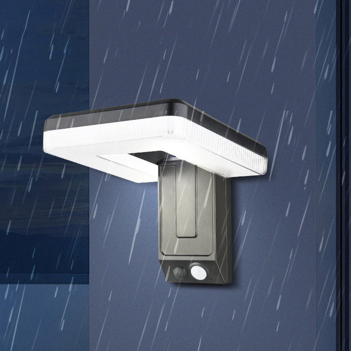 Zeitgenössische industrielle quadratische ABS Solar wasserdichte LED Außenwandlampen für den Garten | Karnz