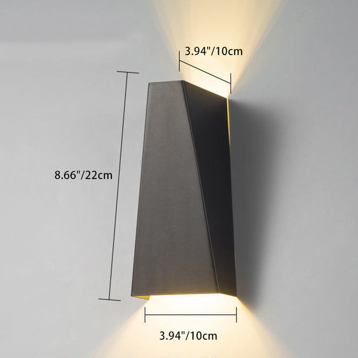 Moderner Minimalistischer Aluminium Auf- und Abwärts Beleuchteter LED-Wandstrahler für Außenbereich Terrasse | Karnz