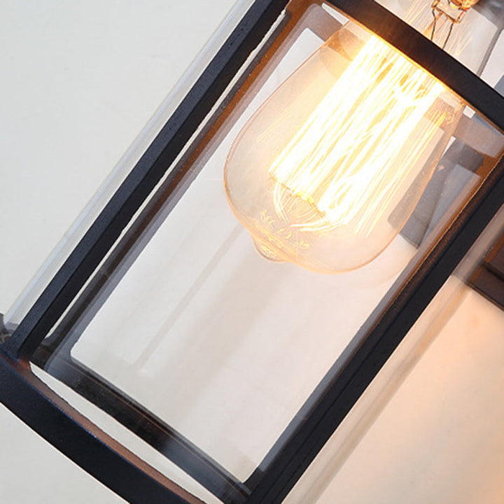 Zeitgenössische industrielle Zylinder Aluminium Glas Shade 1-Licht wasserdichte Wandlaampe für Außenterrasse | Karnz