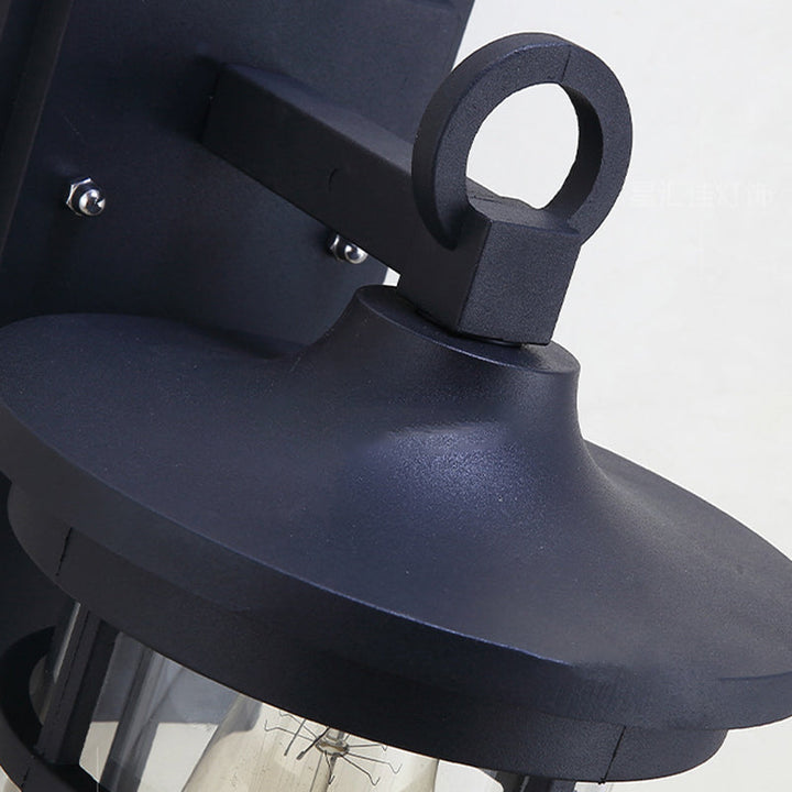 Zeitgenössische industrielle Zylinder Aluminium Glas Shade 1-Licht wasserdichte Wandlaampe für Außenterrasse | Karnz