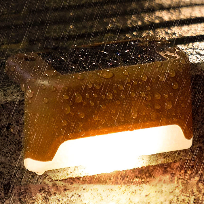 Zeitgenössisches industrielles PP quadratisches wasserdichtes LED-Solar-Außenstufenlicht für den Garten | Karnz