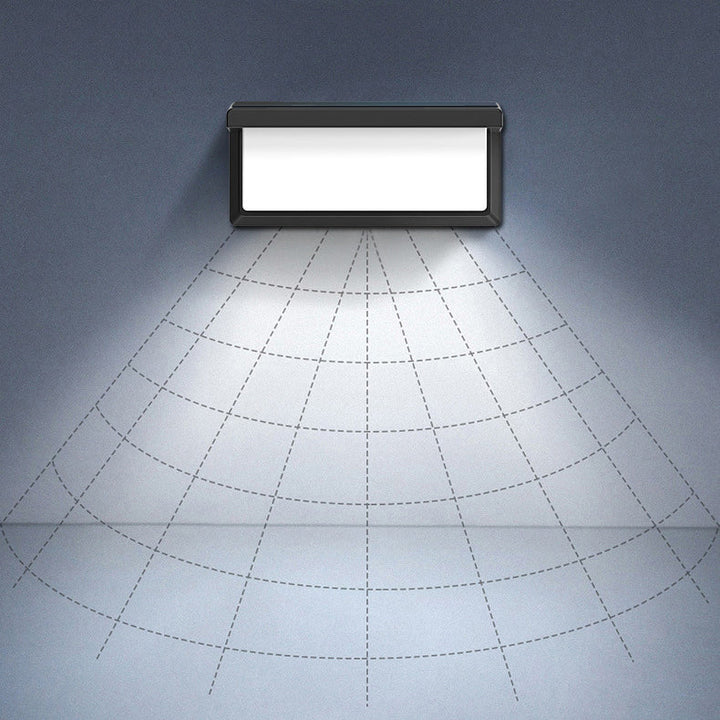 Zeitgenössische Schlichtheit Rechteckige Wasserdichte Solar-Menschenkörper-Induktions-LED-Außen-Wandleuchte für den Garten | Karnz