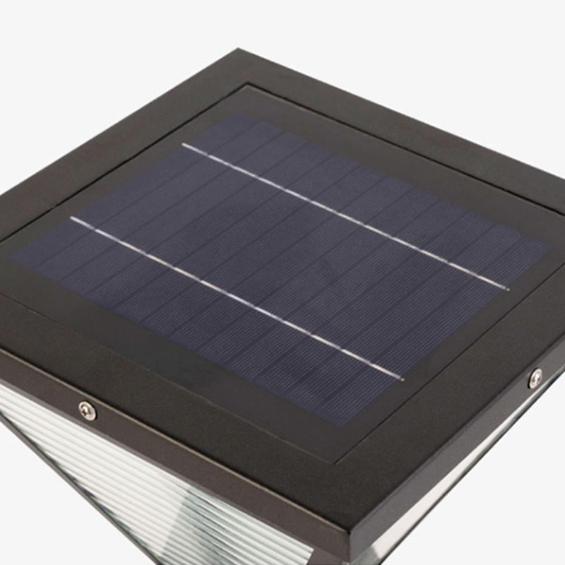 Modern Minimalist Solar Waterproof Square Prismatic Stainless Steel Glass LED Außenleuchte Für Patio | Karnz