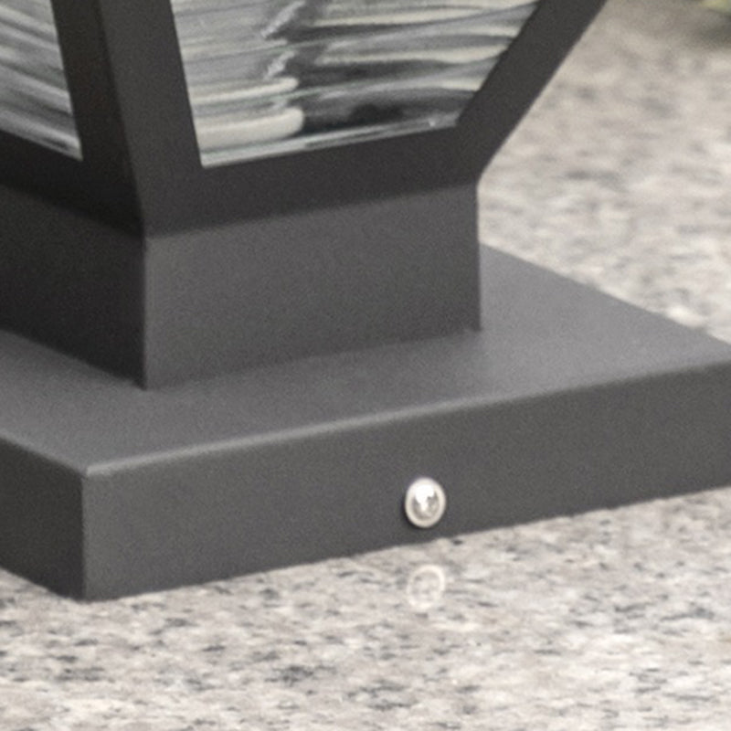 Modern Minimalist Solar Waterproof Square Prismatic Stainless Steel Glass LED Außenleuchte Für Patio | Karnz