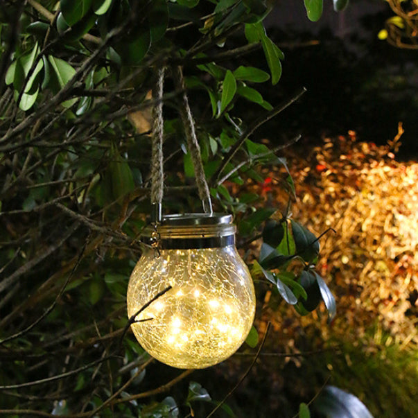 Modern Minimalist Solar Wasserdicht Runde Flasche Runde Rissglas ABS Edelstahl LED Außenlicht Für Garten | Karnz