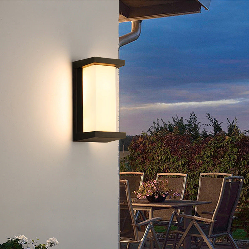 Wasserdichte rechteckig-ovale LED-Wandleuchte aus PC-Aluminium für den Außenbereich
