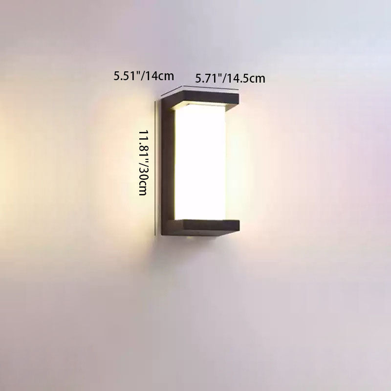 Wasserdichte rechteckig-ovale LED-Wandleuchte aus PC-Aluminium für den Außenbereich