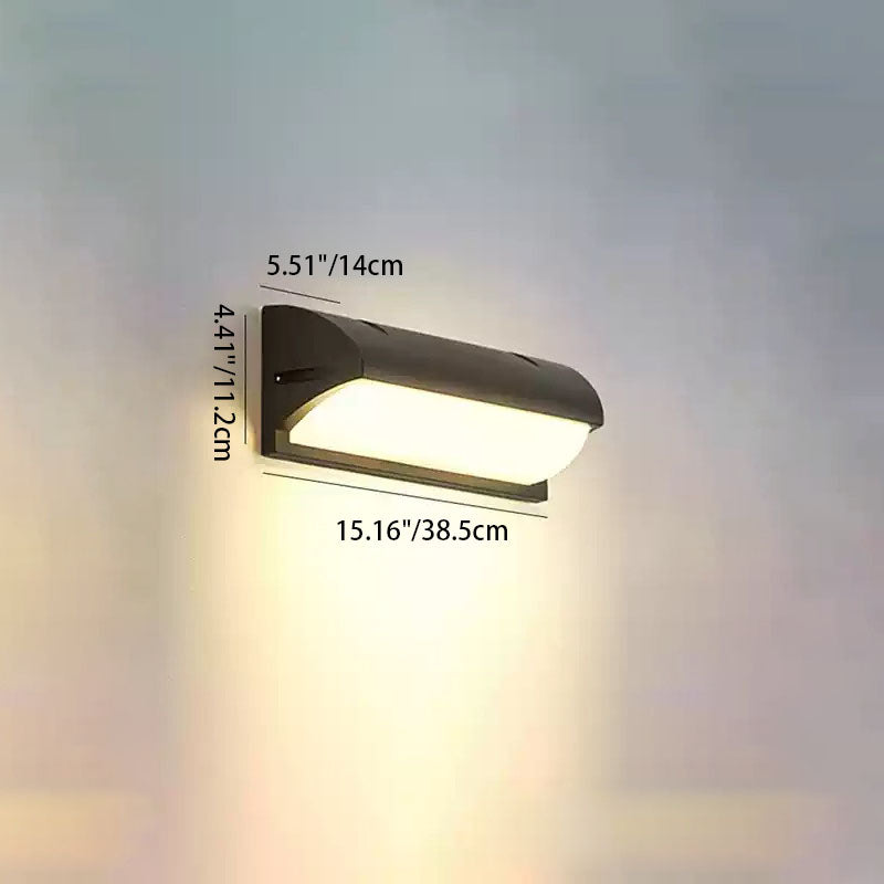 Wasserdichte rechteckig-ovale LED-Wandleuchte aus PC-Aluminium für den Außenbereich