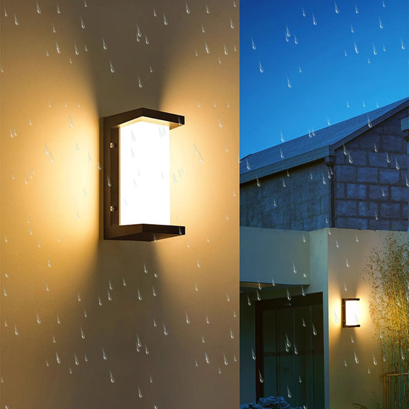 Wasserdichte rechteckig-ovale LED-Wandleuchte aus PC-Aluminium für den Außenbereich