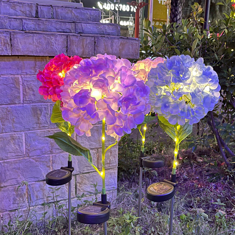 Zeitgenössische kreative solarbetriebenen wasserdichte Hortensie runde PVC Edelstahl LED Außenleuchte für den Garten | Karnz