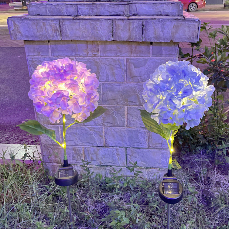 Zeitgenössische kreative solarbetriebenen wasserdichte Hortensie runde PVC Edelstahl LED Außenleuchte für den Garten | Karnz