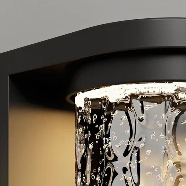 Moderne Luxus Waterproof Zylinder Edelstahl Kristall LED Wandleuchte Lampe für Außenpatio | Karnz