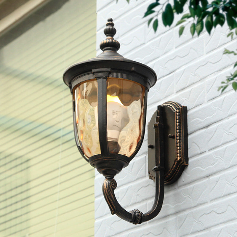 Zeitgenössische Nordische Jar Aluminium Glas 1-Licht Wand Scone Lampe Für Außenpatio | Karnz