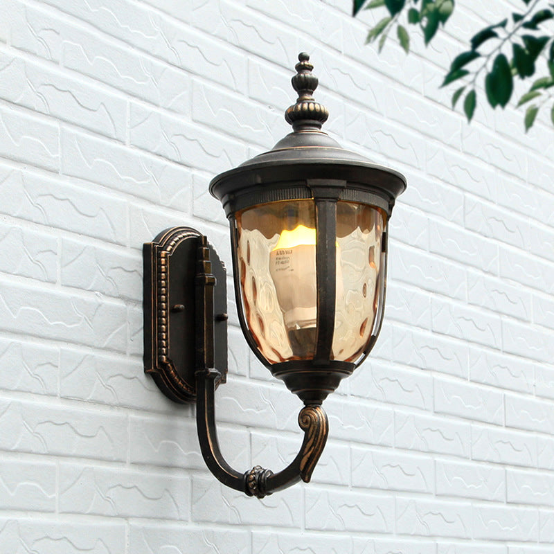 Zeitgenössische Nordische Jar Aluminium Glas 1-Licht Wand Scone Lampe Für Außenpatio | Karnz