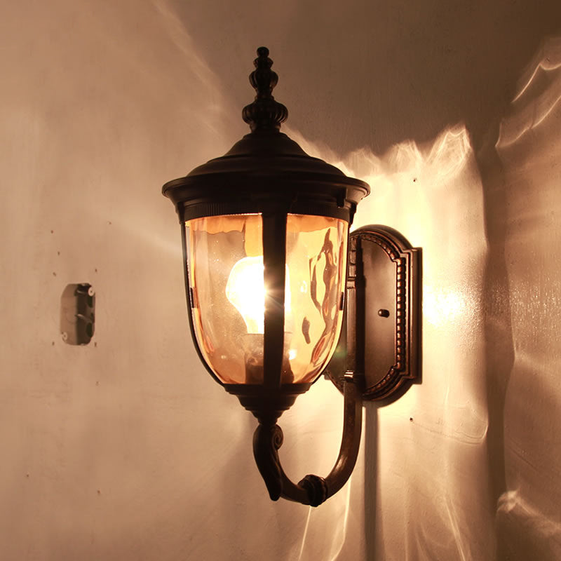 Zeitgenössische Nordische Jar Aluminium Glas 1-Licht Wand Scone Lampe Für Außenpatio | Karnz
