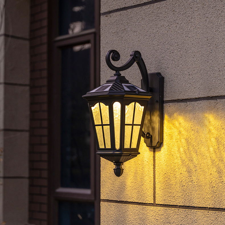 Traditionelle europäische Laterne Wasserdicht Aluminium Glas 1-Licht Wand sconce Lampe Für Außen patio | Karnz