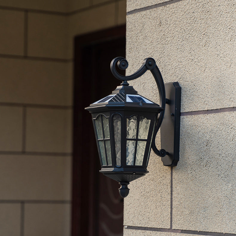 Traditionelle europäische Laterne Wasserdicht Aluminium Glas 1-Licht Wand sconce Lampe Für Außen patio | Karnz