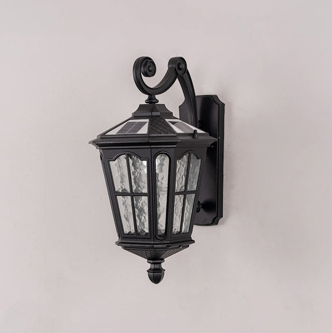 Traditionelle europäische Laterne Wasserdicht Aluminium Glas 1-Licht Wand sconce Lampe Für Außen patio | Karnz