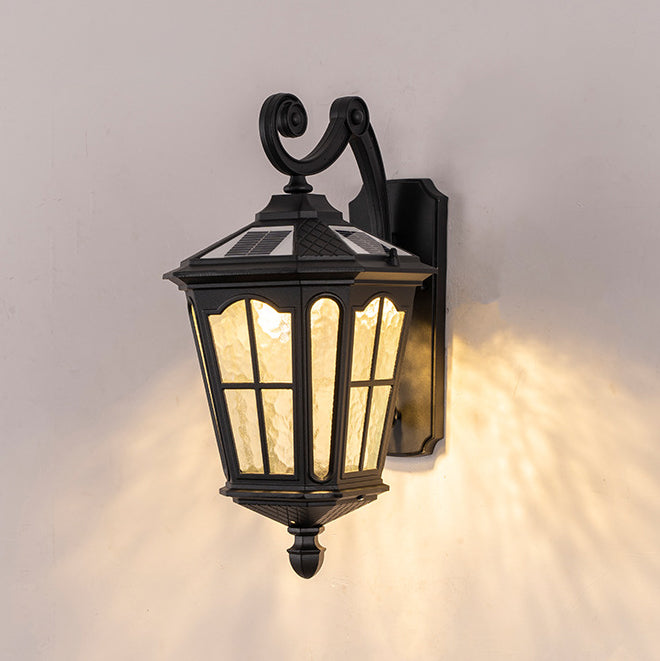 Traditionelle europäische Laterne Wasserdicht Aluminium Glas 1-Licht Wand sconce Lampe Für Außen patio | Karnz