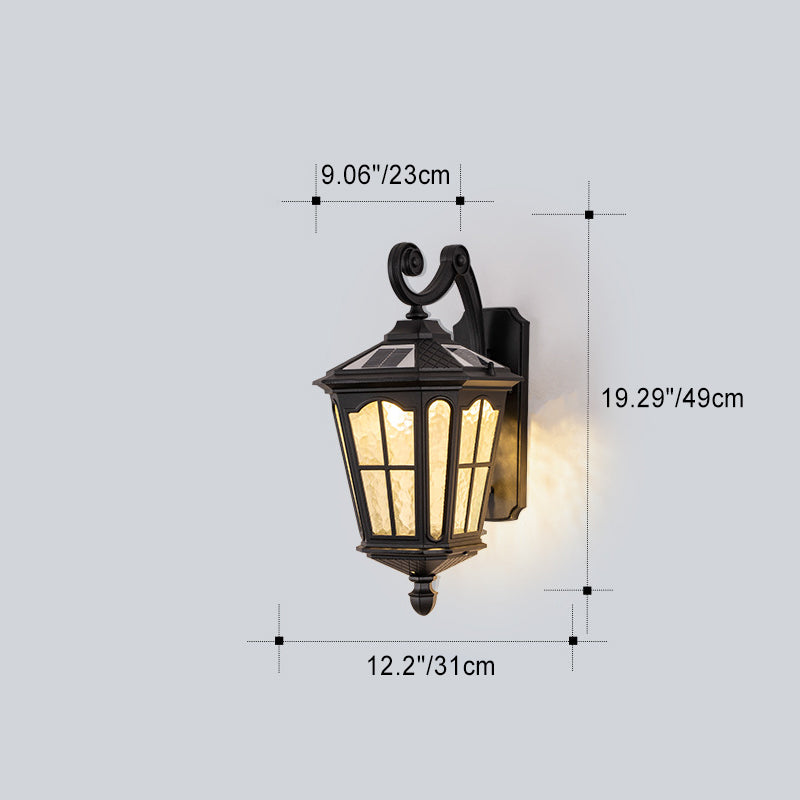 Traditionelle europäische Laterne Wasserdicht Aluminium Glas 1-Licht Wand sconce Lampe Für Außen patio | Karnz