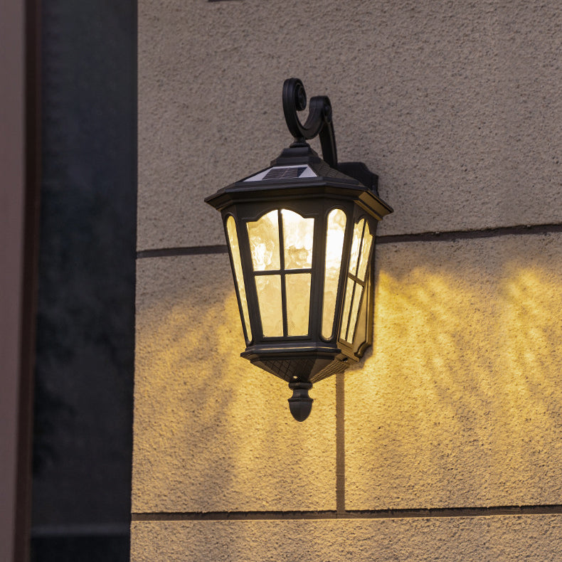 Traditionelle europäische Laterne Wasserdicht Aluminium Glas 1-Licht Wand sconce Lampe Für Außen patio | Karnz