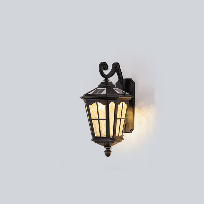 Traditionelle europäische Laterne Wasserdicht Aluminium Glas 1-Licht Wand sconce Lampe Für Außen patio | Karnz