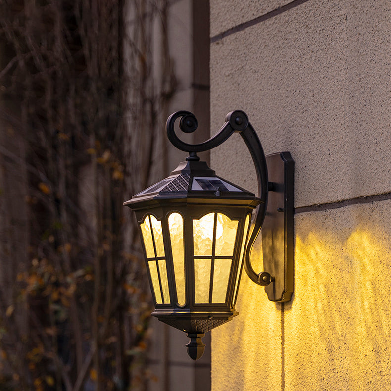 Traditionelle europäische Laterne Wasserdicht Aluminium Glas 1-Licht Wand sconce Lampe Für Außen patio | Karnz