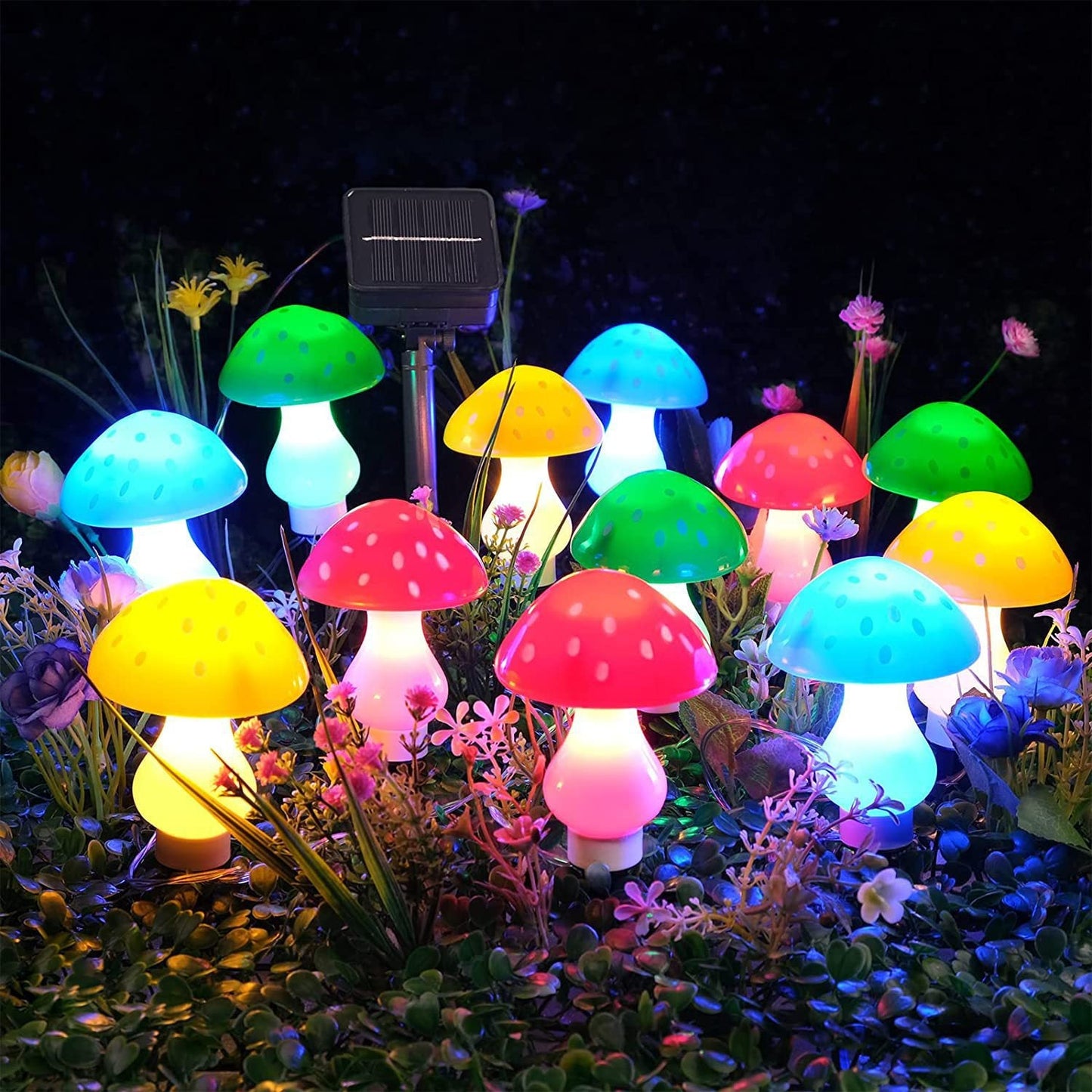 Zeitgenössische kreative wasserdichte Solar-Pilz-Kunststoff-LED-Landschaftsbeleuchtung Außenlichter für den Garten | Karnz