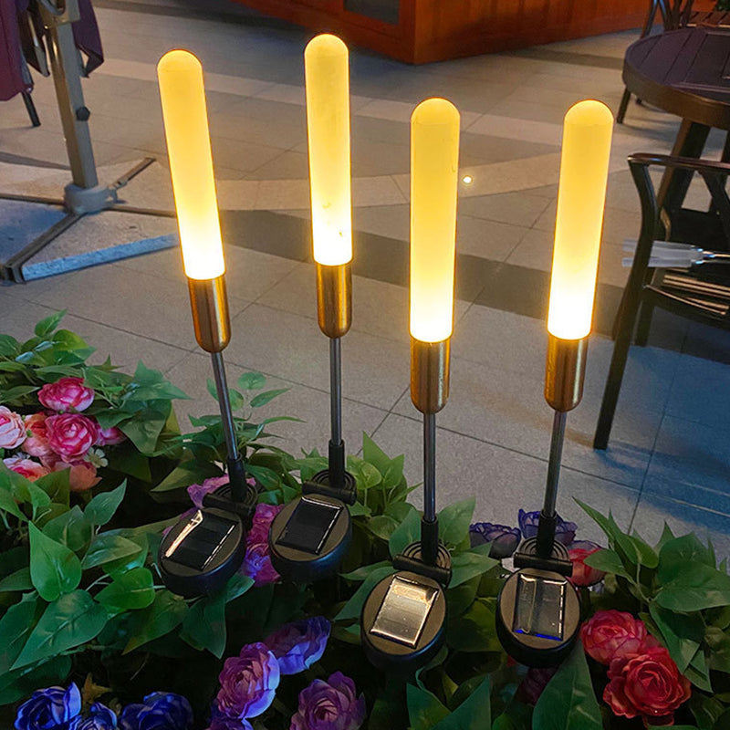 Wasserdichte Solar-Zylinderleuchte aus Acryl, Aluminium, Edelstahl und ABS mit LED-Beleuchtung für den Außenbereich und die Gartengestaltung