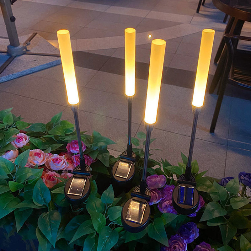 Wasserdichte Solar-Zylinderleuchte aus Acryl, Aluminium, Edelstahl und ABS mit LED-Beleuchtung für den Außenbereich und die Gartengestaltung