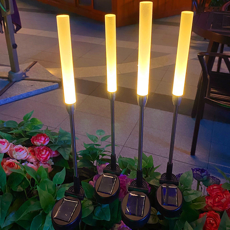 Wasserdichte Solar-Zylinderleuchte aus Acryl, Aluminium, Edelstahl und ABS mit LED-Beleuchtung für den Außenbereich und die Gartengestaltung