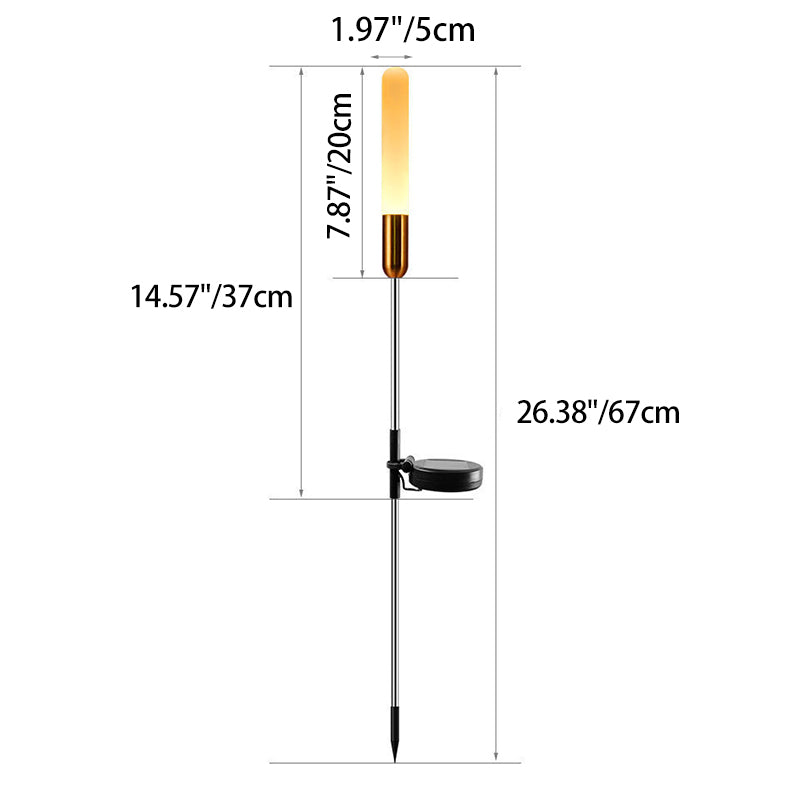 Wasserdichte Solar-Zylinderleuchte aus Acryl, Aluminium, Edelstahl und ABS mit LED-Beleuchtung für den Außenbereich und die Gartengestaltung