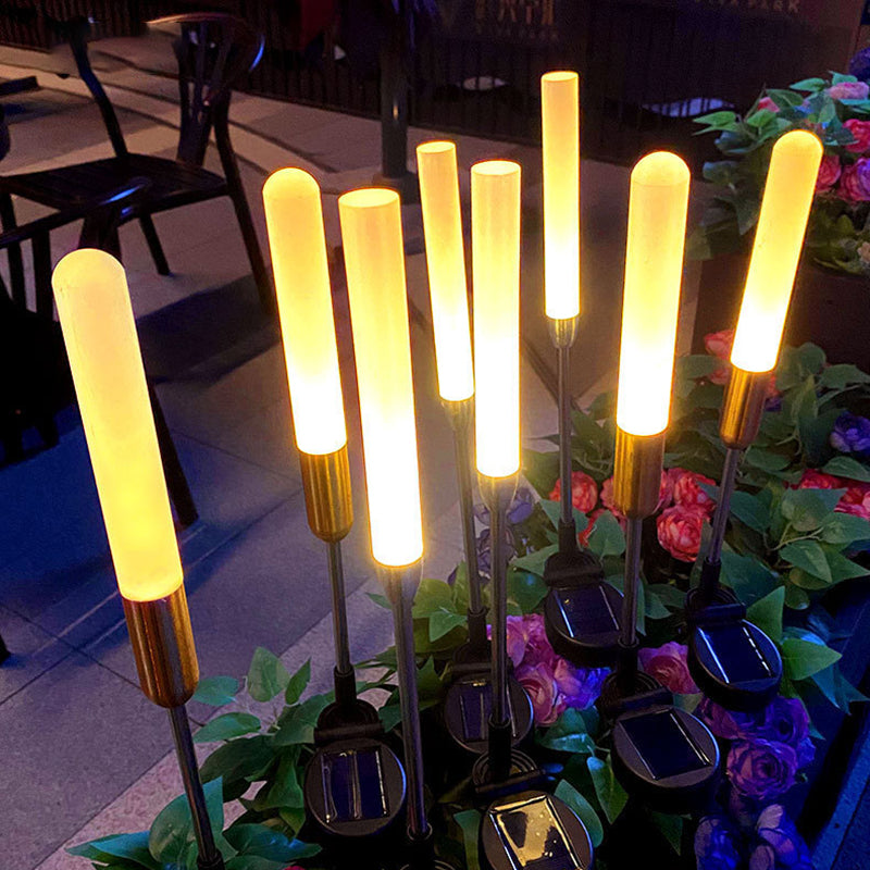 Wasserdichte Solar-Zylinderleuchte aus Acryl, Aluminium, Edelstahl und ABS mit LED-Beleuchtung für den Außenbereich und die Gartengestaltung