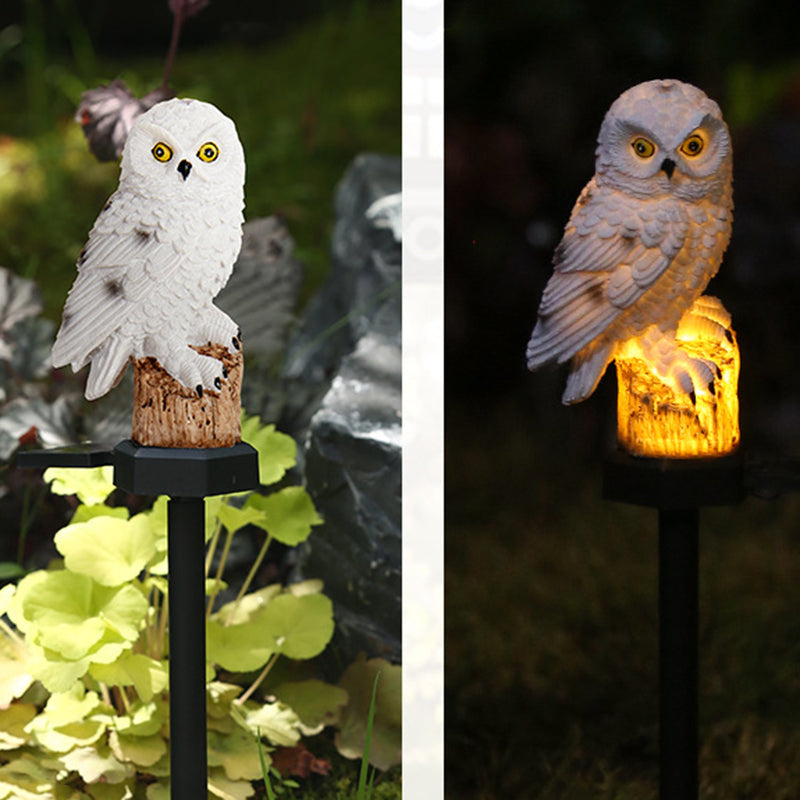 Moderne Art Deco Wasserdicht Solar Harz PP Eule LED Landschaft Beleuchtung Außenlicht Für Außenpatio | Karnz
