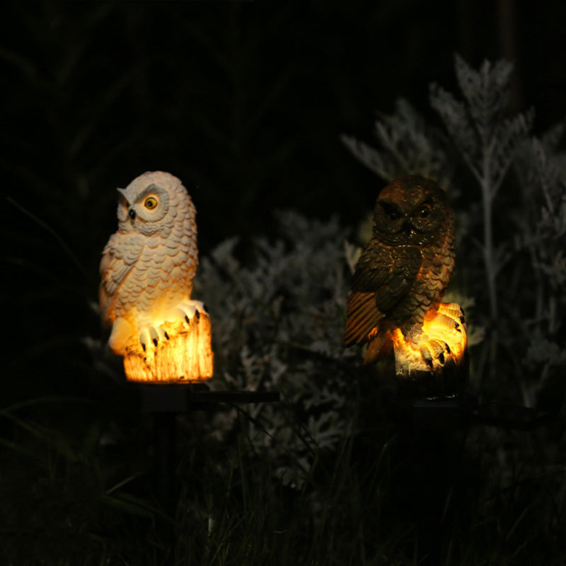 Moderne Art Deco Wasserdicht Solar Harz PP Eule LED Landschaft Beleuchtung Außenlicht Für Außenpatio | Karnz