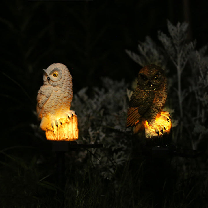 Moderne Art Deco Wasserdicht Solar Harz PP Eule LED Landschaft Beleuchtung Außenlicht Für Außenpatio | Karnz