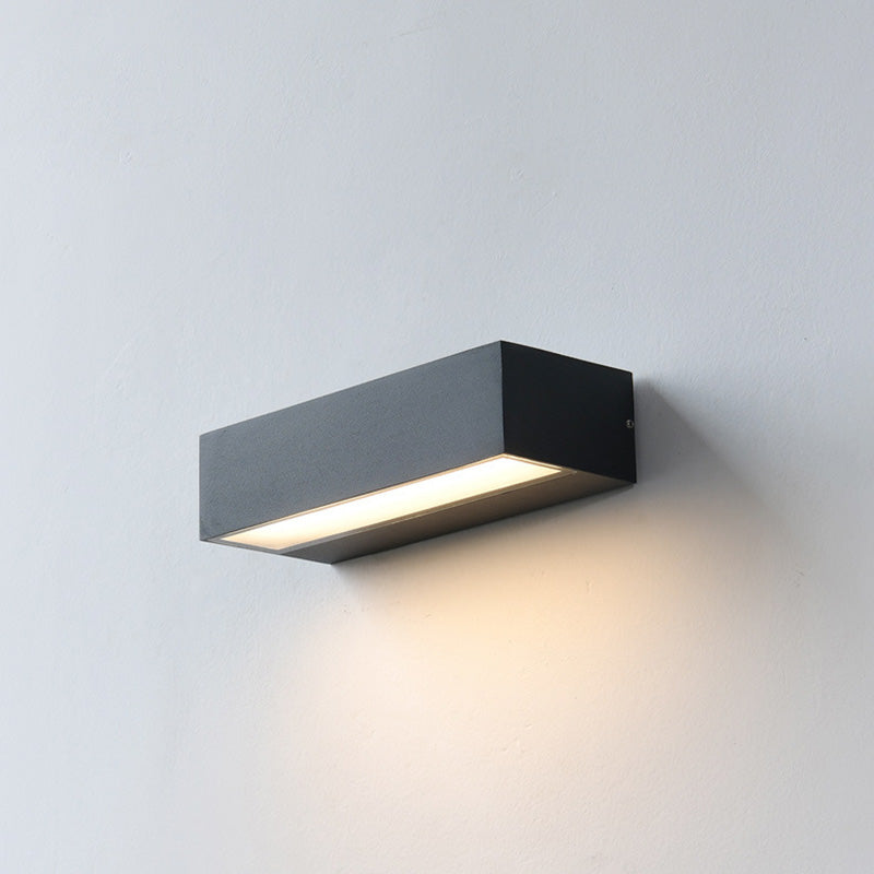 Rechteckige, wasserdichte LED-Wandleuchte aus Aluminium für den Garten