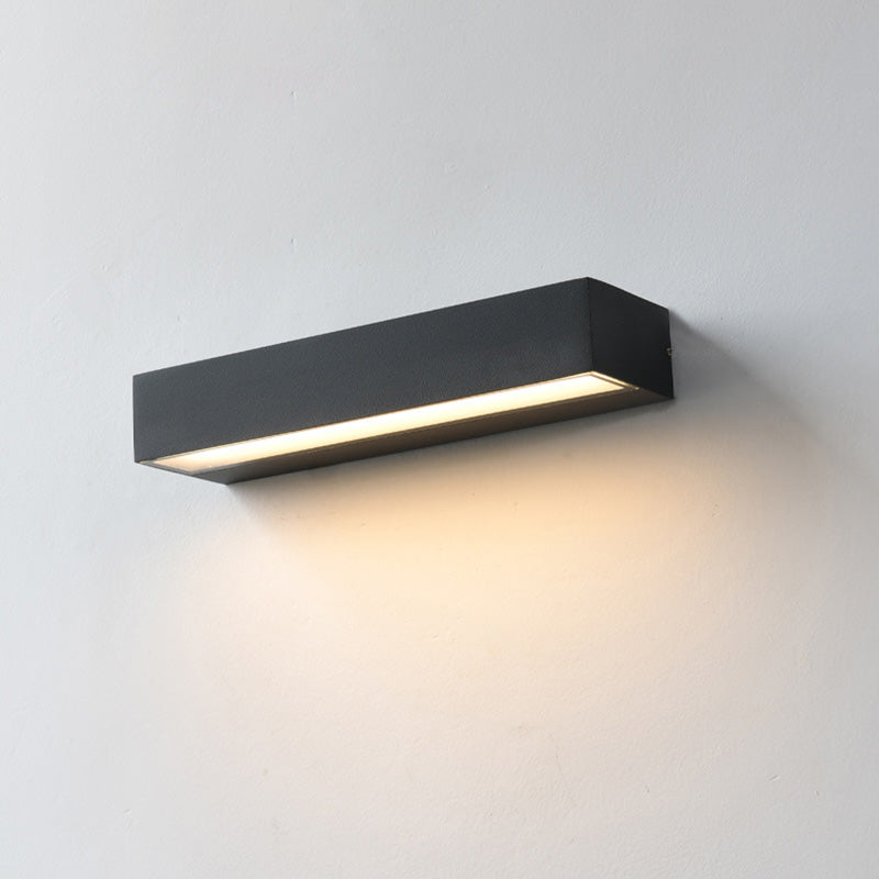 Rechteckige, wasserdichte LED-Wandleuchte aus Aluminium für den Garten