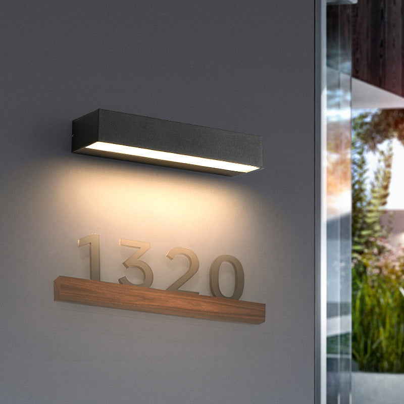 Rechteckige, wasserdichte LED-Wandleuchte aus Aluminium für den Garten