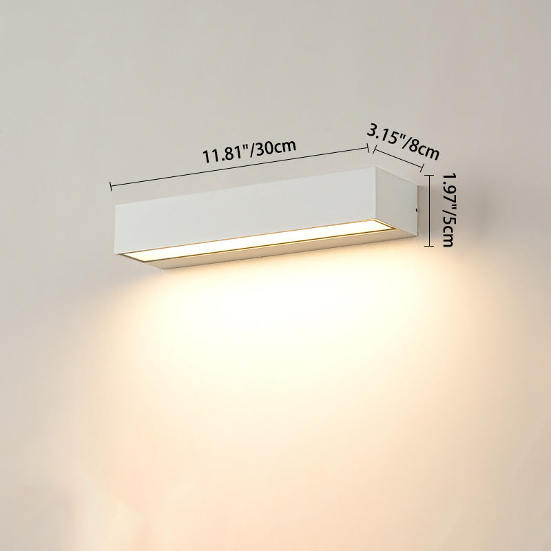 Rechteckige, wasserdichte LED-Wandleuchte aus Aluminium für den Garten