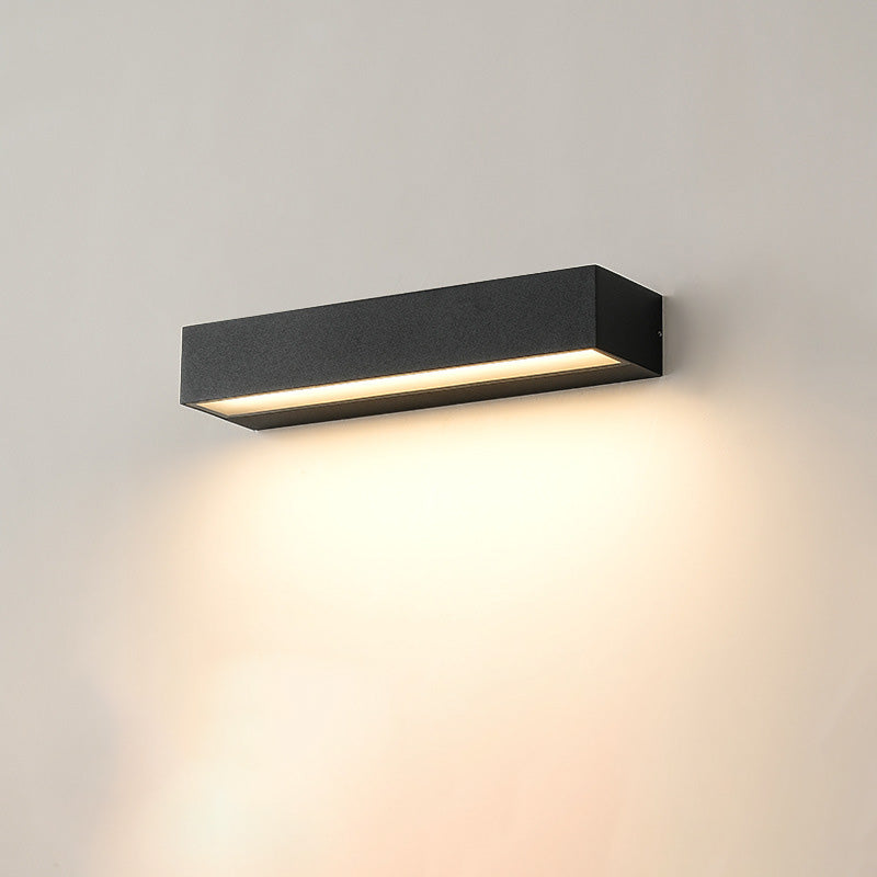 Rechteckige, wasserdichte LED-Wandleuchte aus Aluminium für den Garten