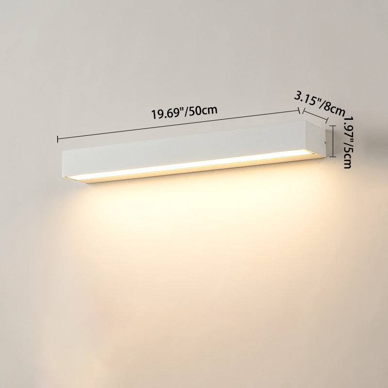 Rechteckige, wasserdichte LED-Wandleuchte aus Aluminium für den Garten