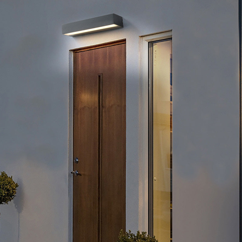 Rechteckige, wasserdichte LED-Wandleuchte aus Aluminium für den Garten