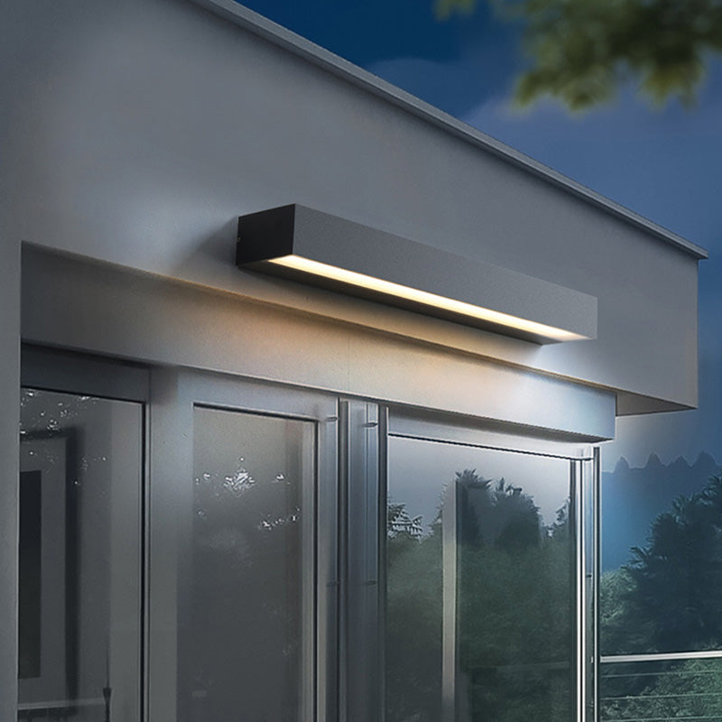 Rechteckige, wasserdichte LED-Wandleuchte aus Aluminium für den Garten