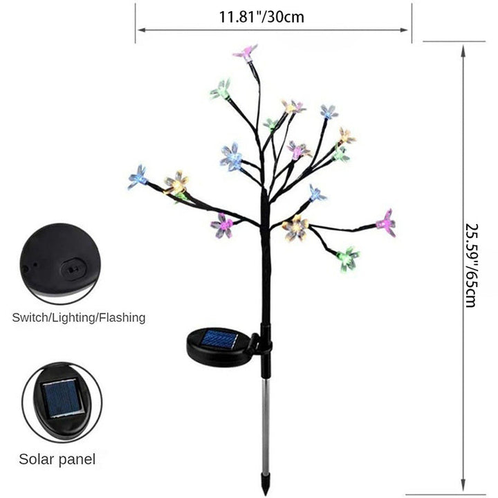Moderne Art Deco Kirschblüte Lotus Kunststoff LED Outdoor Erdstecker Licht für Garten | Karnz