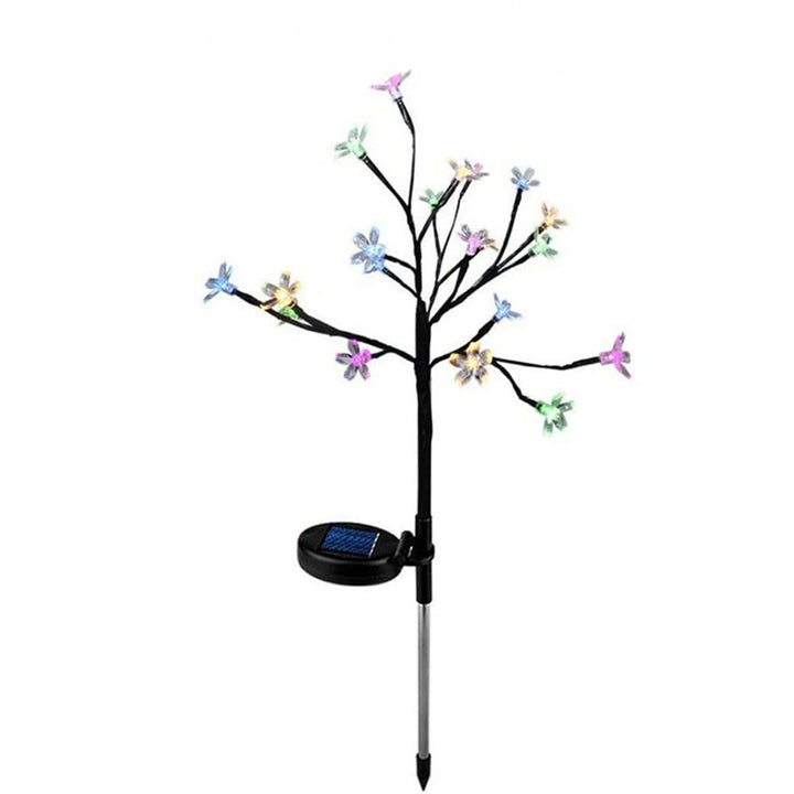 Moderne Art Deco Kirschblüte Lotus Kunststoff LED Outdoor Erdstecker Licht für Garten | Karnz