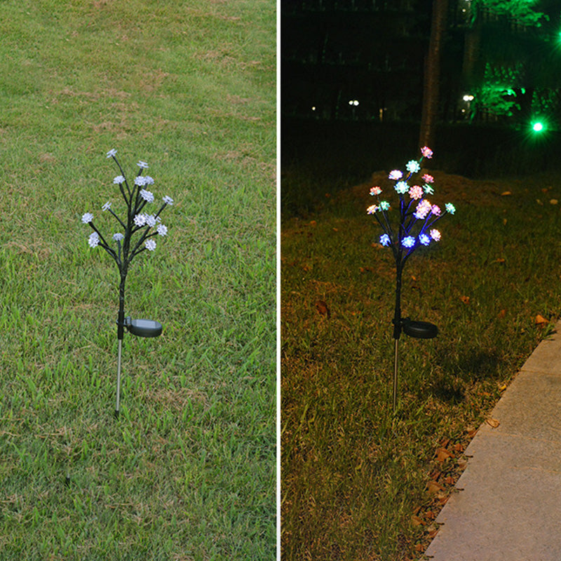 Moderne Art Deco Kirschblüte Lotus Kunststoff LED Outdoor Erdstecker Licht für Garten | Karnz