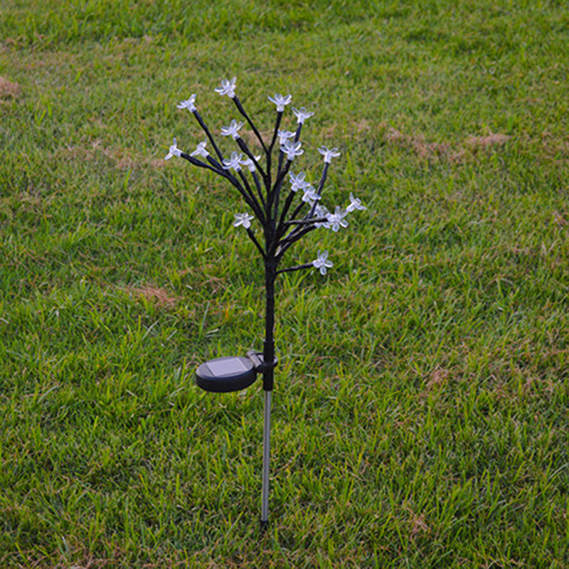 Moderne Art Deco Kirschblüte Lotus Kunststoff LED Outdoor Erdstecker Licht für Garten | Karnz