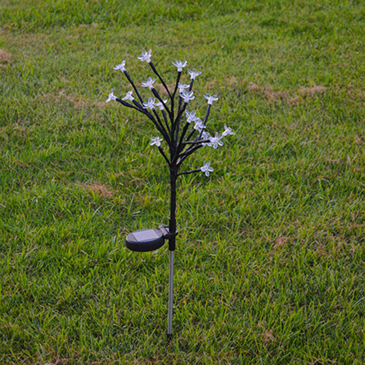 Moderne Art Deco Kirschblüte Lotus Kunststoff LED Outdoor Erdstecker Licht für Garten | Karnz